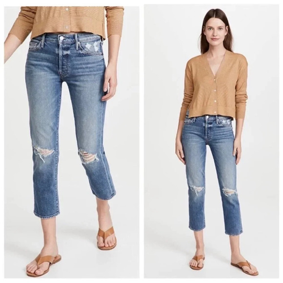 Mother Superior Trickster Ankle Cryin' On Holy Ground Straight Jeans Distressed - Picture 1 of 9